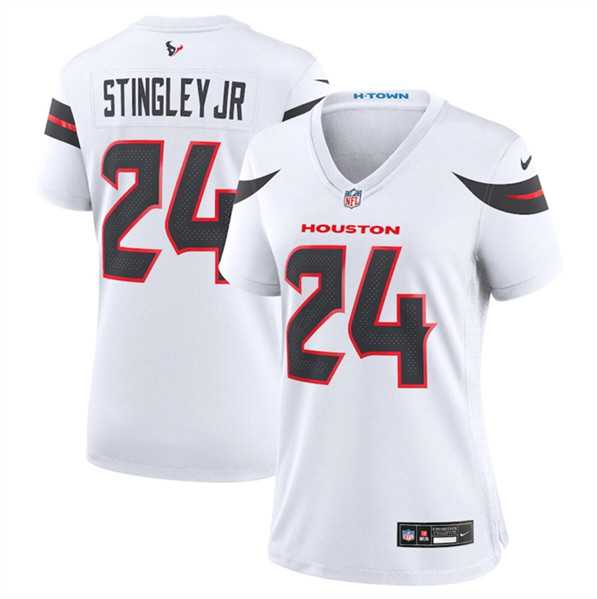 Womens Houston Texans #24 Derek Stingley Jr. White 2024 Stitched Jersey Dzhi